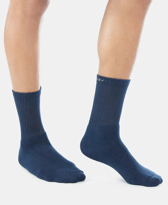 Jockey 7035 Men's Compact Cotton Terry Crew Length Socks with StayFresh Treatment