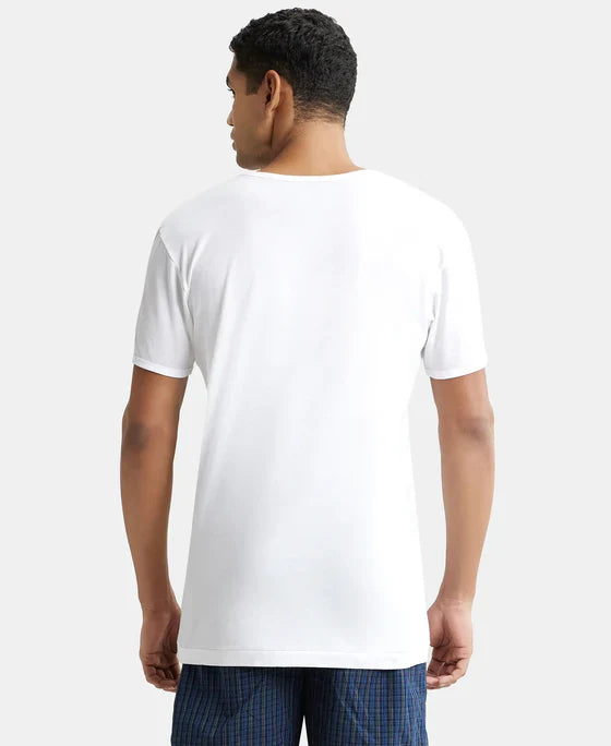 Jockey 8817 Men's Super Combed Cotton Round Neck Half Sleeved Vest (Pack Of 2)