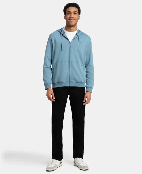 Jockey AM61 Men's Super Combed Cotton Rich Pique Fabric Ribbed Cuff Hoodie Jacket