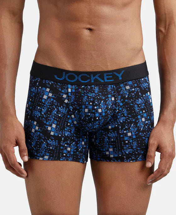 Jockey FP23 Men's Super Combed Cotton Elastane Stretch Printed Trunk with Ultrasoft Waistband