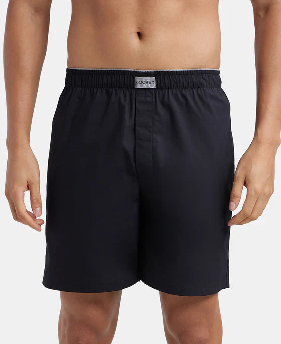 Jockey MC10 Men's Cotton Woven Fabric Boxer Shorts