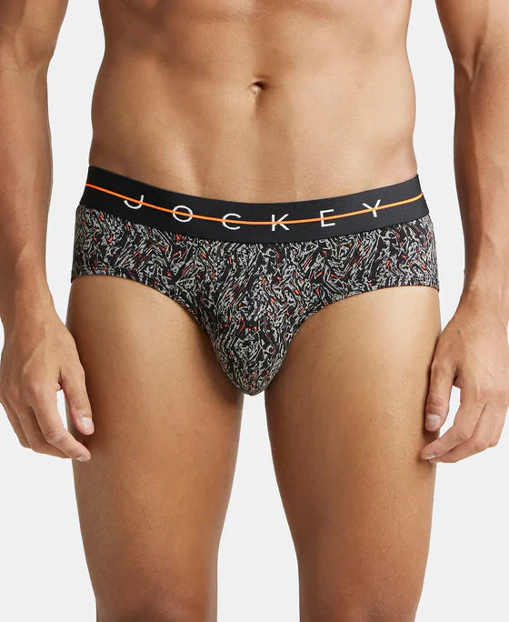 Jockey NY01 Super Combed Cotton Elastane Stretch Printed Brief with Ultrasoft Waistband