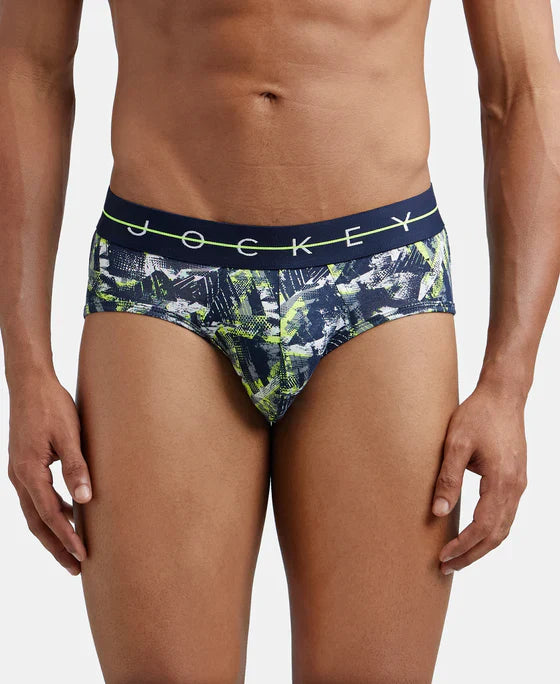 Jockey NY01 Super Combed Cotton Elastane Stretch Printed Brief with Ultrasoft Waistband