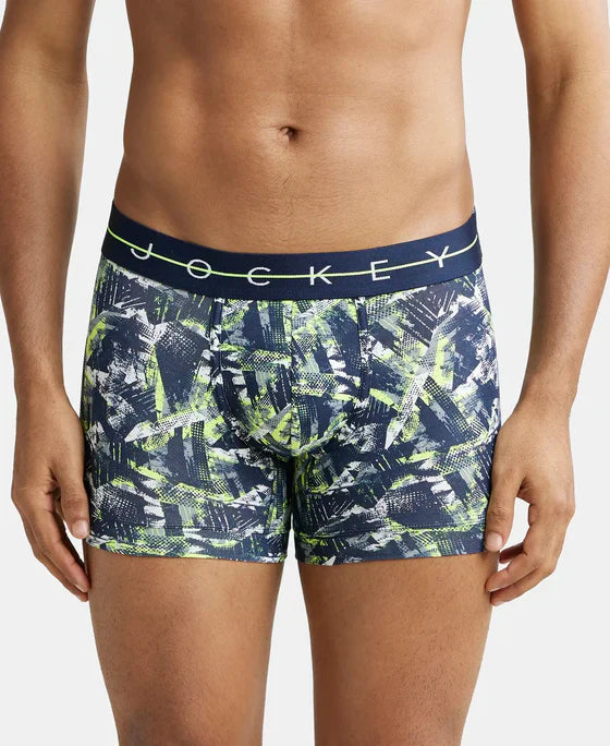 Jockey NY02 Men's Super Combed Cotton Elastane Printed Trunk with Ultrasoft Waistband