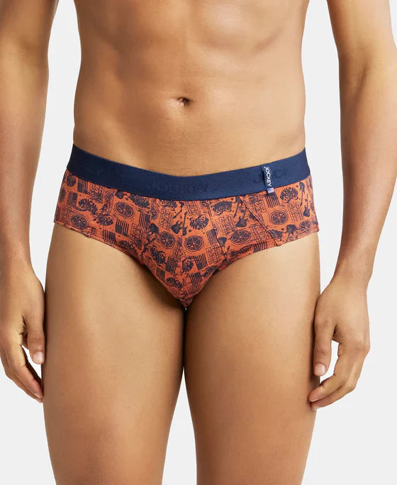 Jockey US52 Men's Super Combed Cotton Printed Brief with Ultrasoft Waistband (Prints may Vary)