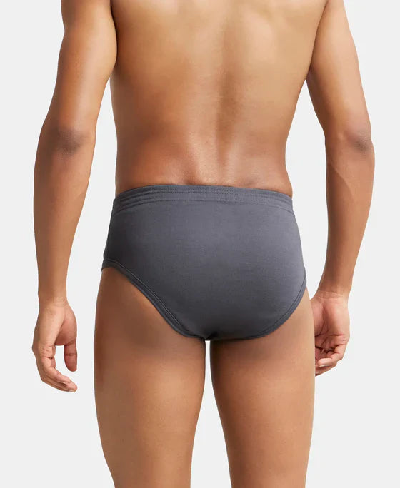 Jockey 1009 Men's Super Combed Cotton Rib Solid Brief with StayFresh Treatment-(PACK OF 2)