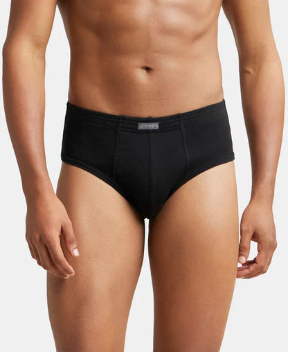 Jockey 1009 Men's Super Combed Cotton Rib Solid Brief with StayFresh Treatment