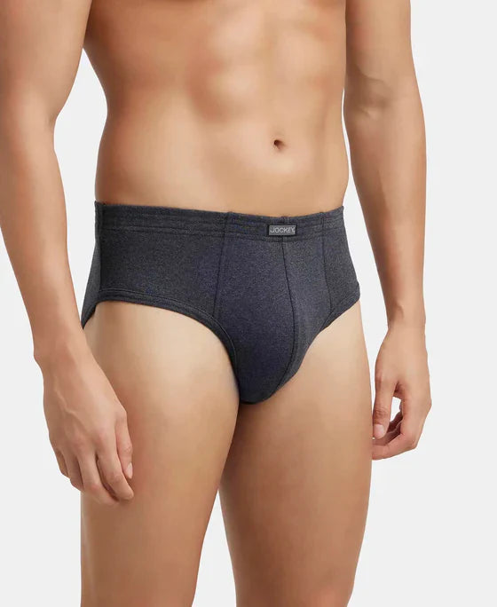 Jockey 1009 Men's Super Combed Cotton Rib Solid Brief with StayFresh Treatment
