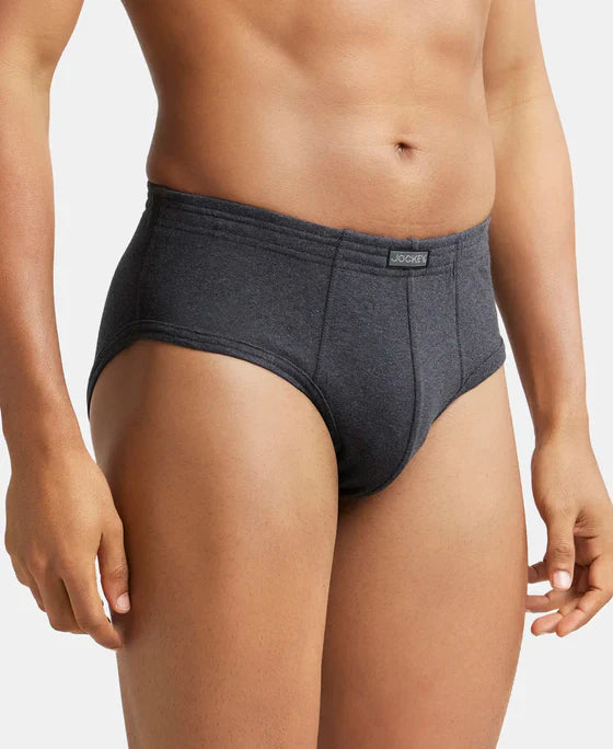 Jockey 1009 Men's Super Combed Cotton Rib Solid Brief with StayFresh Treatment-(PACK OF 2)