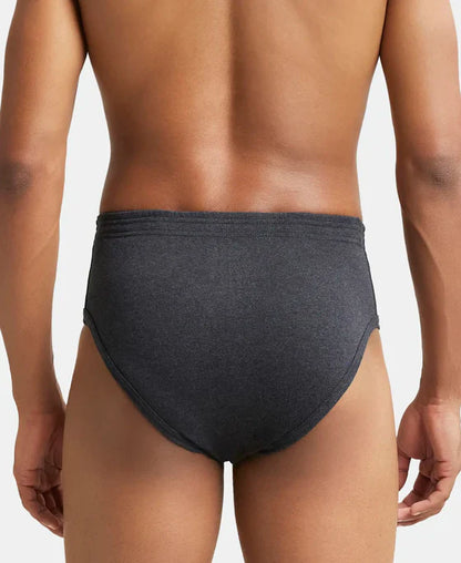 Jockey 1009 Men's Super Combed Cotton Rib Solid Brief with StayFresh Treatment-(PACK OF 2)