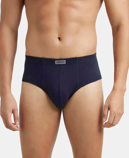 Jockey 1009 Men's Super Combed Cotton Rib Solid Brief with StayFresh Treatment
