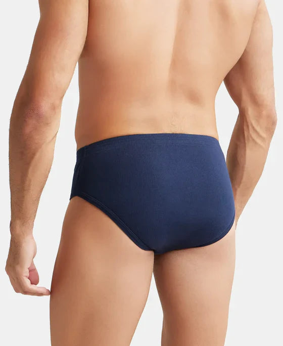 Jockey 1009 Men's Super Combed Cotton Rib Solid Brief with StayFresh Treatment-(PACK OF 2)
