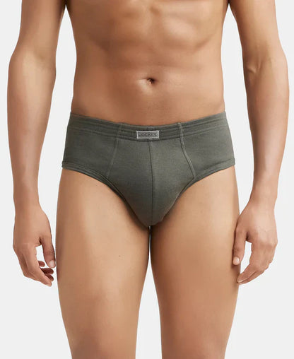 Jockey 1009 Men's Super Combed Cotton Rib Solid Brief with StayFresh Treatment