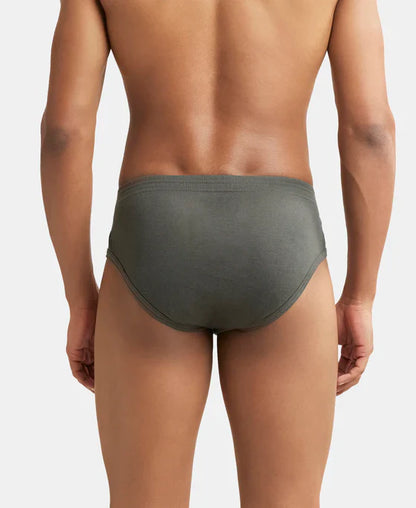 Jockey 1009 Men's Super Combed Cotton Rib Solid Brief with StayFresh Treatment