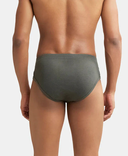 Jockey 1009 Men's Super Combed Cotton Rib Solid Brief with StayFresh Treatment-(PACK OF 2)