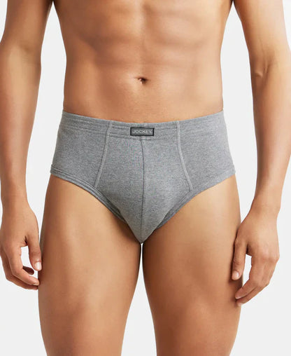 Jockey 1009 Men's Super Combed Cotton Rib Solid Brief with StayFresh Treatment