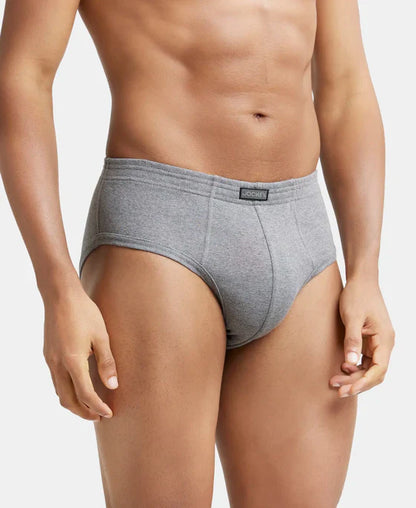 Jockey 1009 Men's Super Combed Cotton Rib Solid Brief with StayFresh Treatment-(PACK OF 2)