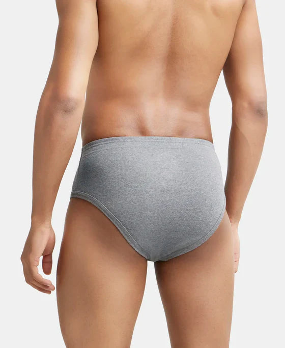 Jockey 1009 Men's Super Combed Cotton Rib Solid Brief with StayFresh Treatment-(PACK OF 2)
