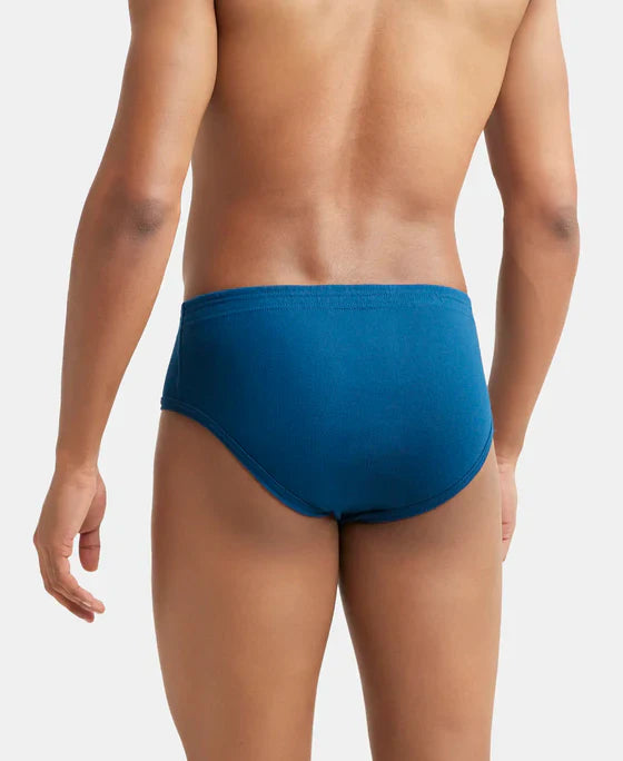 Jockey 1009 Men's Super Combed Cotton Rib Solid Brief with StayFresh Treatment-(PACK OF 2)