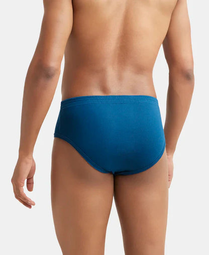Jockey 1009 Men's Super Combed Cotton Rib Solid Brief with StayFresh Treatment-(PACK OF 2)