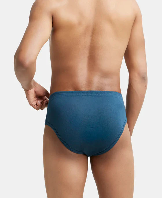 Jockey 1009 Men's Super Combed Cotton Rib Solid Brief with StayFresh Treatment-(PACK OF 2)