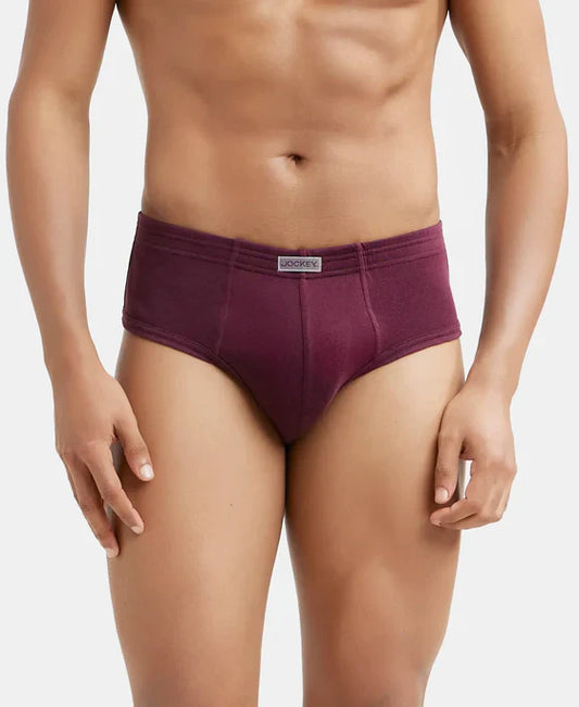 Jockey 1009 Men's Super Combed Cotton Rib Solid Brief with StayFresh Treatment