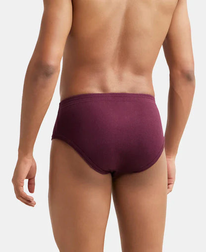 Jockey 1009 Men's Super Combed Cotton Rib Solid Brief with StayFresh Treatment