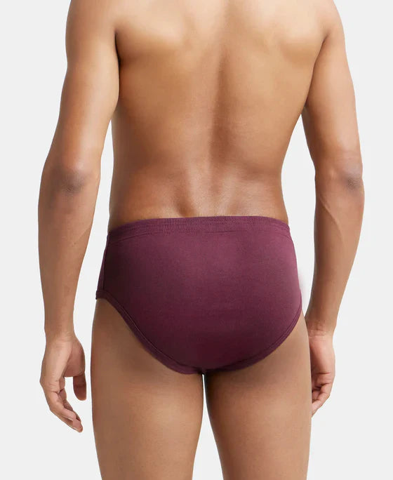 Jockey 1009 Men's Super Combed Cotton Rib Solid Brief with StayFresh Treatment-(PACK OF 2)