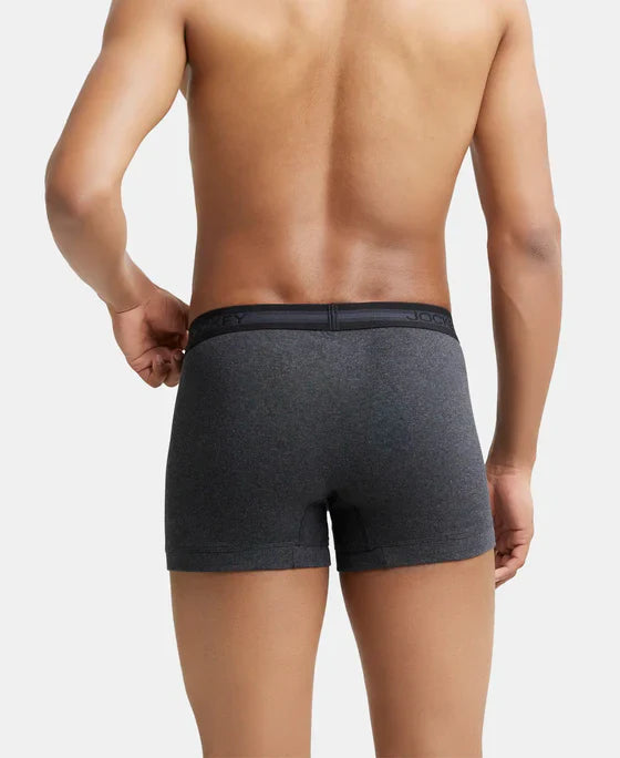 Jockey 1015 Men's Super Combed Cotton Rib Solid Trunk with StayFresh Treatment (PACK OF 2)