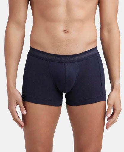 Jockey 1015 Men's Super Combed Cotton Rib Solid Trunk with StayFresh Treatment (PACK OF 2)