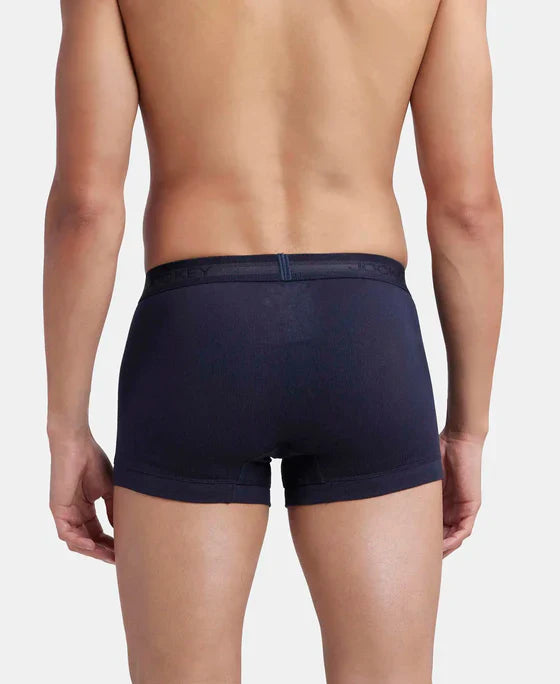 Jockey 1015 Men's Super Combed Cotton Rib Solid Trunk with StayFresh Treatment (PACK OF 2)
