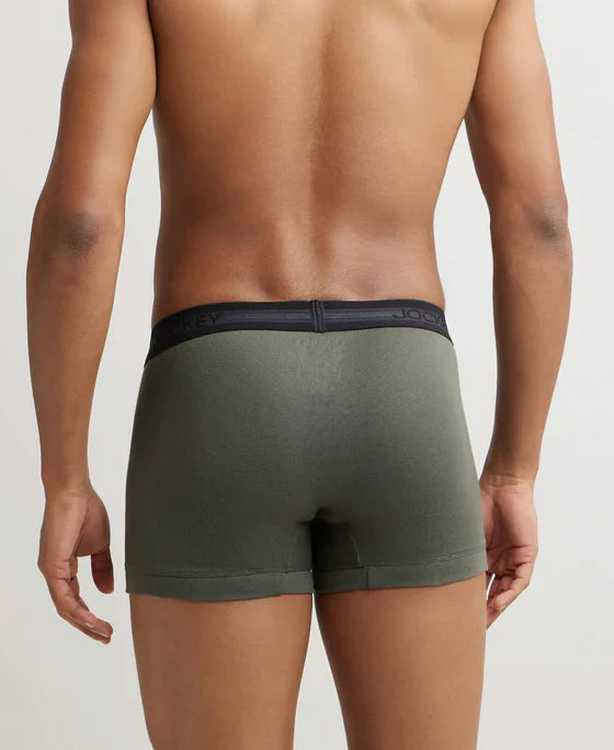 Jockey 1015 Men's Super Combed Cotton Rib Solid Trunk with StayFresh Treatment (PACK OF 2)
