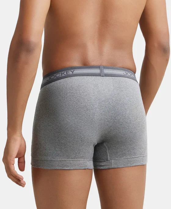 Jockey 1015 Men's Super Combed Cotton Rib Solid Trunk with StayFresh Treatment (PACK OF 2)
