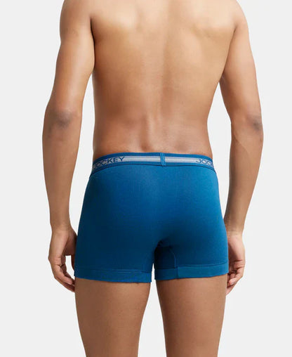 Jockey 1015 Men's Super Combed Cotton Rib Solid Trunk with StayFresh Treatment (PACK OF 2)