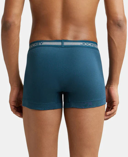 Jockey 1015 Men's Super Combed Cotton Rib Solid Trunk with StayFresh Treatment (PACK OF 2)