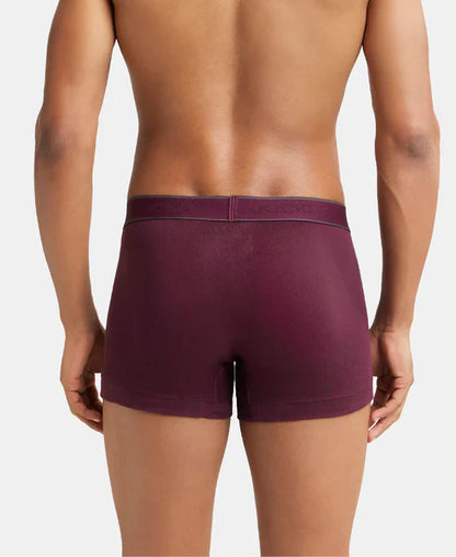 Jockey 1015 Men's Super Combed Cotton Rib Solid Trunk with StayFresh Treatment (PACK OF 2)
