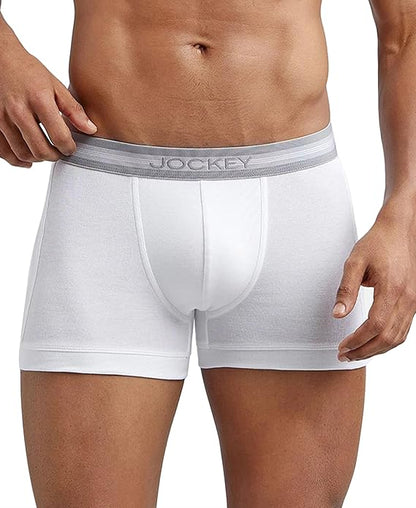 Jockey 1015 Men's Super Combed Cotton Rib Solid Trunk with StayFresh Treatment (PACK OF 2)