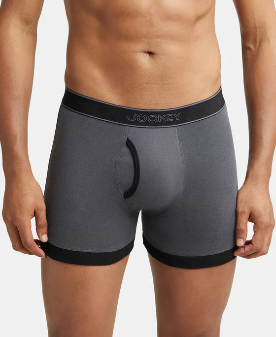 Jockey 1017 Men's Super Combed Cotton Rib Solid Boxer Brief