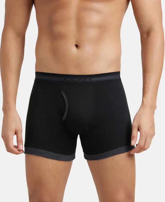 Jockey 1017 Men's Super Combed Cotton Rib Solid Boxer Brief
