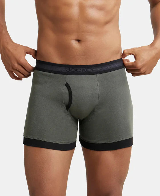 Jockey 1017 Men's Super Combed Cotton Rib Solid Boxer Brief