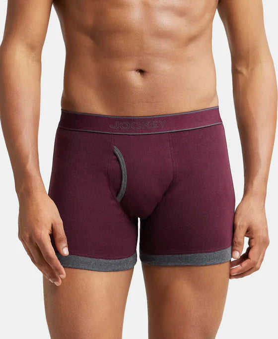 Jockey 1017 Men's Super Combed Cotton Rib Solid Boxer Brief