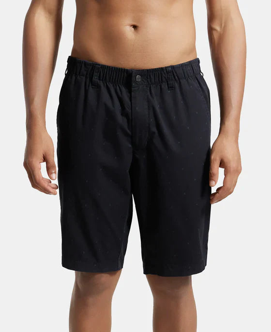 Jockey 1206 Men's Super Combed Mercerised Cotton Woven Fabric Straight Fit Printed Shorts