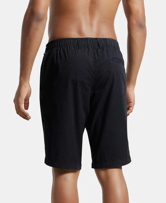 Jockey 1206 Men's Super Combed Mercerised Cotton Woven Fabric Straight Fit Printed Shorts