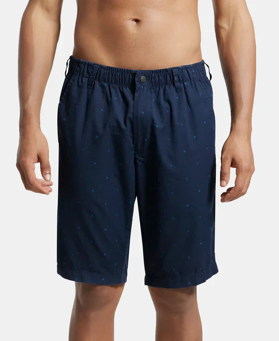 Jockey 1206 Men's Super Combed Mercerised Cotton Woven Fabric Straight Fit Printed Shorts