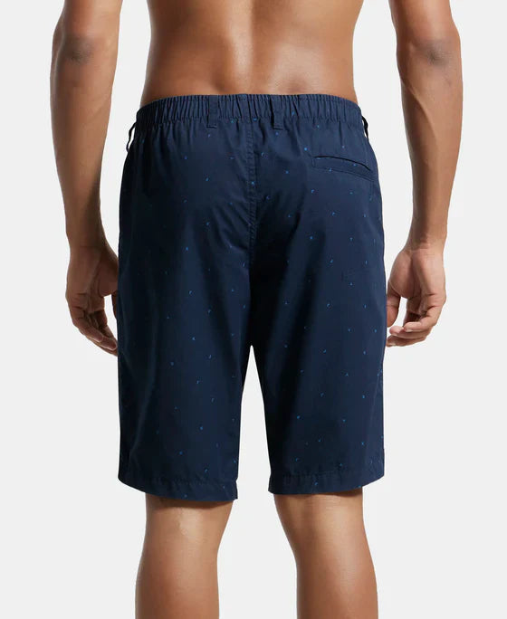 Jockey 1206 Men's Super Combed Mercerised Cotton Woven Fabric Straight Fit Printed Shorts