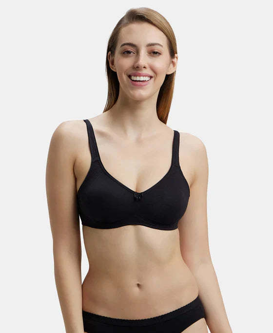 Jockey 1250 Wirefree Non Padded Super Combed Cotton Elastane Full Coverage Plus Size Everyday Bra