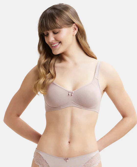 Jockey 1250 Wirefree Non Padded Super Combed Cotton Elastane Full Coverage Plus Size Everyday Bra