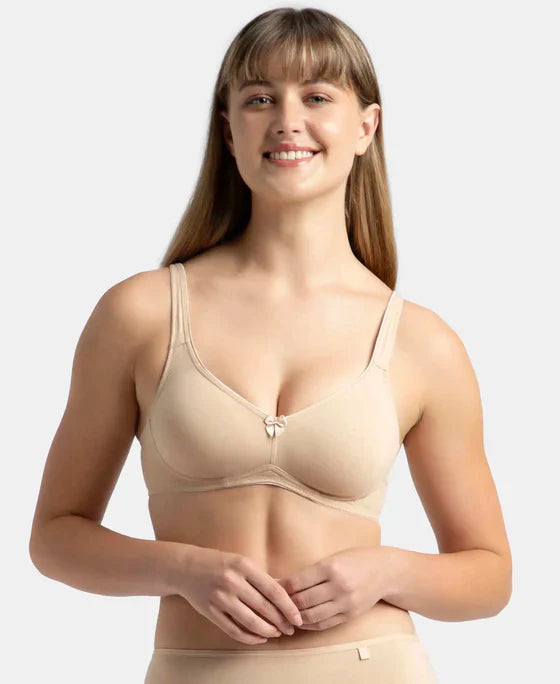 Jockey 1250 Wirefree Non Padded Super Combed Cotton Elastane Full Coverage Plus Size Everyday Bra