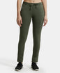 Jockey 1301 Women's Super Combed Cotton Elastane Stretch Slim Fit Trackpants with Side Pockets