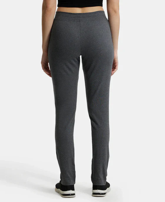 Jockey 1301 Women's Super Combed Cotton Elastane Stretch Slim Fit Trackpants with Side Pockets